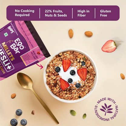 Hunger 0 Ego Bar™ Premium Millet Muesli | No Added Sugar | High Fiber Energy Breakfast