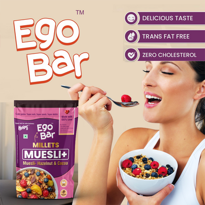 Hunger 0 Ego Bar™ Premium Millet Muesli | No Added Sugar | High Fiber Energy Breakfast