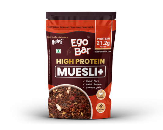 Hunger 0 Ego Bar™ High Protein Muesli | No Added Sugar | High Fiber Energy Breakfast