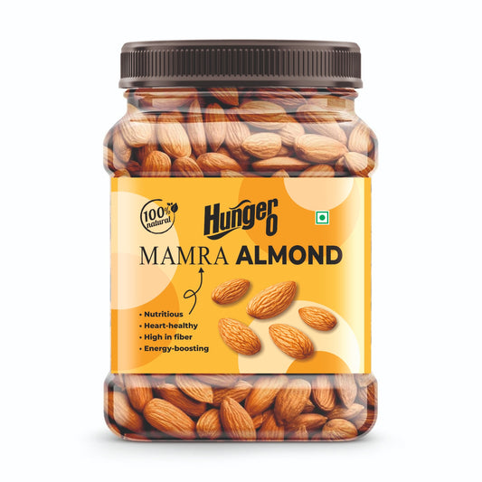 Hunger 0 Mamra Almonds (Badam) Premium Quality | Raw, Natural & Crunchy | Rich in Protein & Healthy Fats