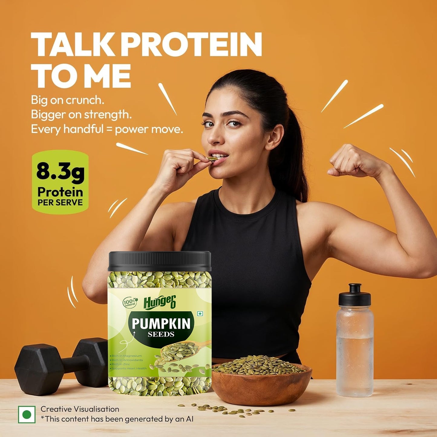 Hunger 0 Raw Pumpkin Seeds (Kaddu Seeds) | Nutrient Rich Superfood