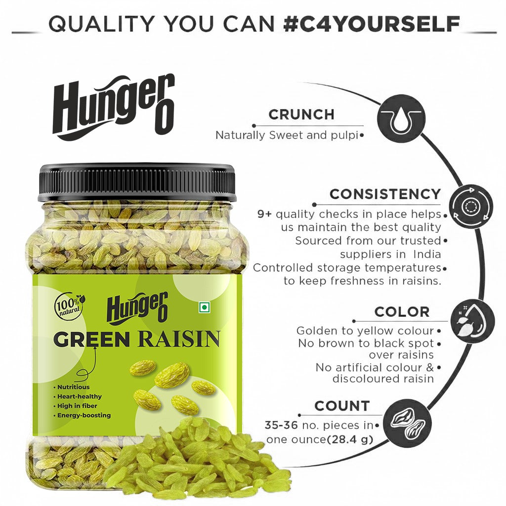 Hunger 0 Premium Green Raisins (Kishmish)