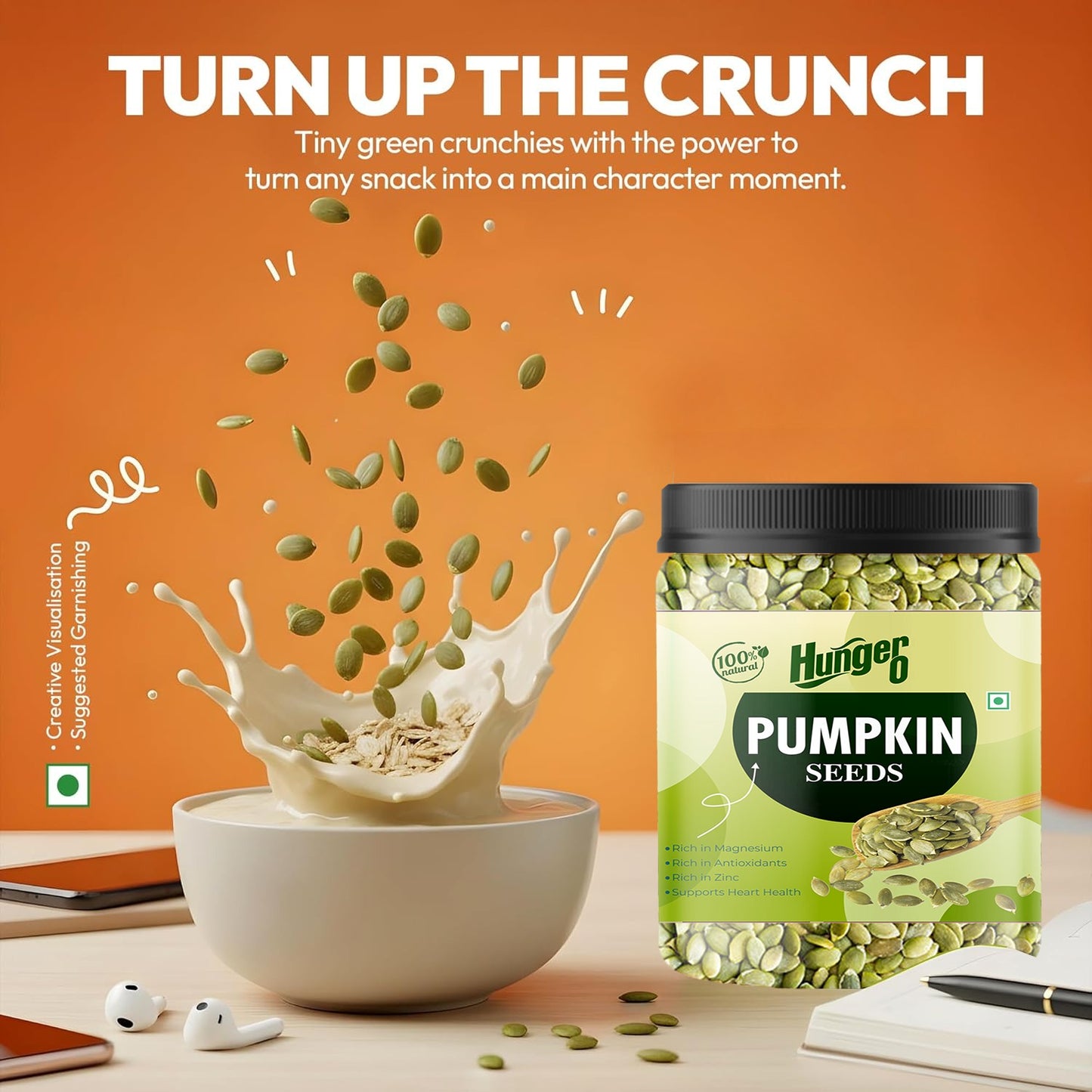 Hunger 0 Raw Pumpkin Seeds (Kaddu Seeds) | Nutrient Rich Superfood