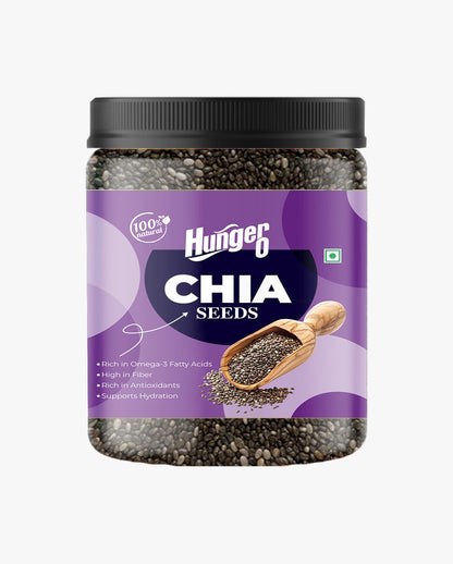Hunger 0 Chia Seeds Premium Quality | Raw & Natural | Rich in Fiber, Protein & Omega-3 Superfood