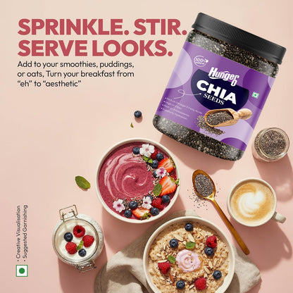 Hunger 0 Chia Seeds Premium Quality | Raw & Natural | Rich in Fiber, Protein & Omega-3 Superfood